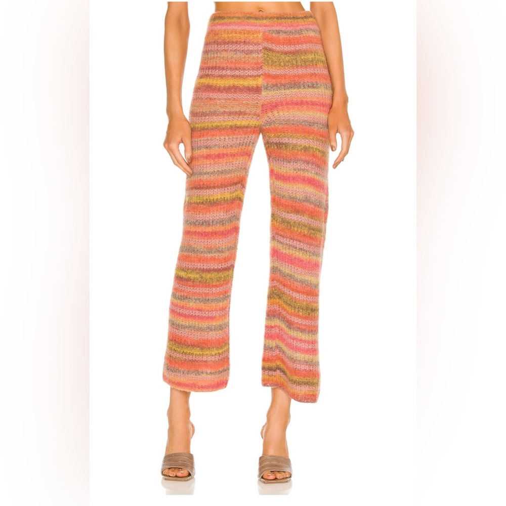Something Navy XS Wide Leg Striped Knitted Pants